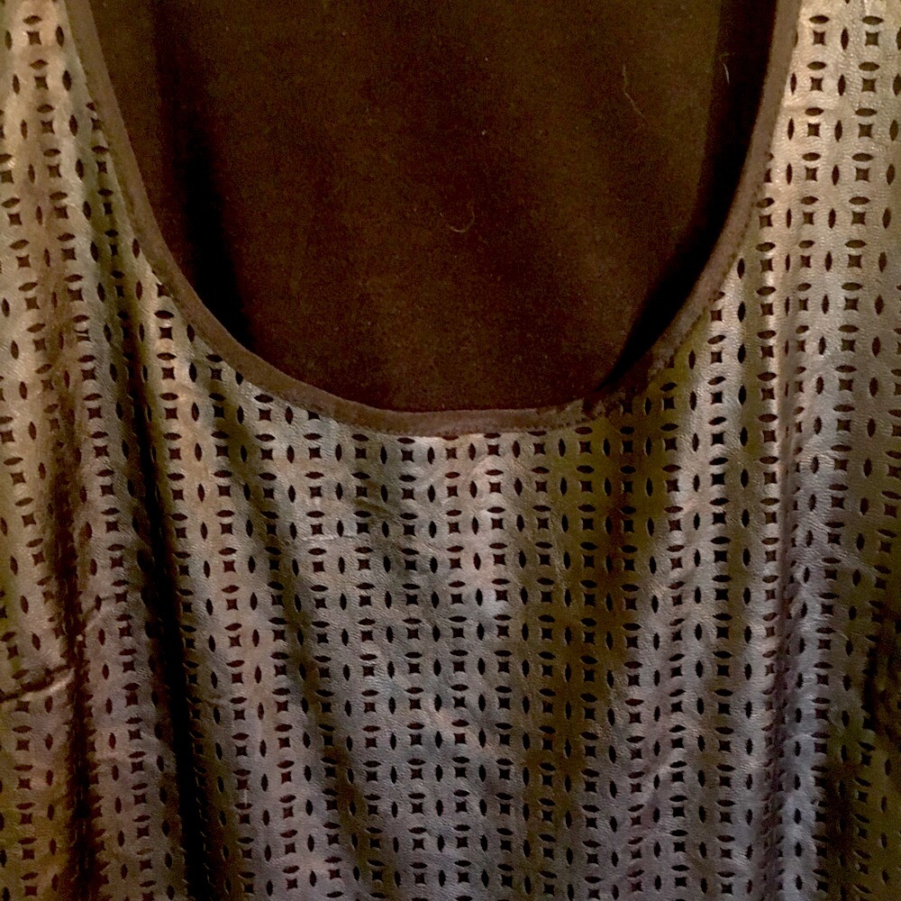 Faux leather Black top Anthropologie med.